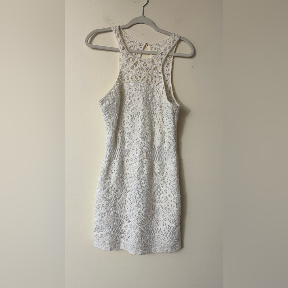 Lilly Pulitzer Jaimie Crochet Shift Dress, color resort white, size L - Picture 3 of 16